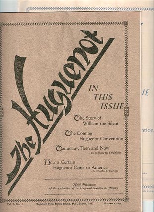 Item #031131 "THE HUGUENOT," Vol. 3, Nos. 2 & 3, March & April, 1933. Henry Delavan Frost
