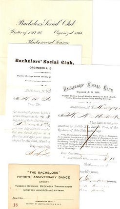 Item #031355 GROUP OF FOUR EPHEMERAL ITEMS RELATING TO THE MIDDLETOWN BACHELORS' SOCIAL CLUB,...