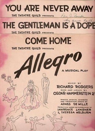 Item #031549 Sheet music (3) from this Broadway show. Songs: Come Home; The Gentleman Is A...