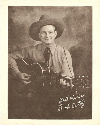 Item #032736 PRINT FROM PUBLICITY PHOTOGRAPH:; Signed in the negative, "Best Wishes / Bob Autry."...