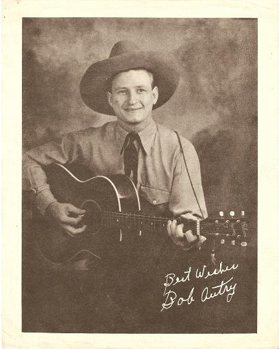 Item #032736 PRINT FROM PUBLICITY PHOTOGRAPH:; Signed in the negative, "Best Wishes / Bob Autry." Bob Autry.