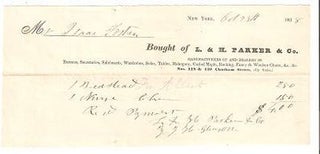 Item #033519 1838 PRINTED & HANDWRITTEN RECEIPT FROM L.&H. PARKER & CO.: Manufacturers of and...