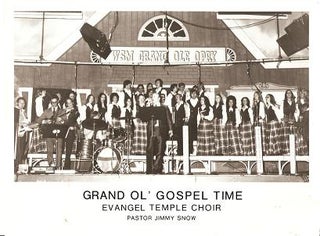 Item #034395 PROFESSIONAL PHOTOGRAPH OF THE EVANGEL TEMPLE CHOIR AND PASTOR JIMMY SNOW:; Onstage...