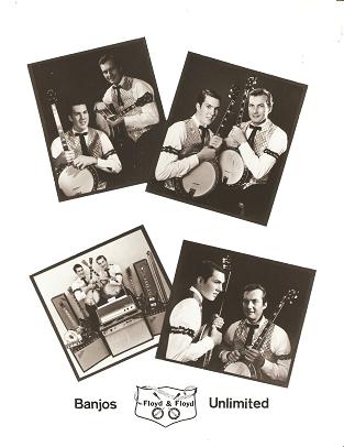 Item #034396 PROFESSIONAL PHOTOGRAPH OF FLOYD & FLOYD, BANJOS UNLIMITED:; Four shots of the duo...