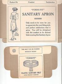 Item #034405 Two Unused Boxes for Logan products for women: "Form-Fit" Elastic Sanitary Belt & "Form-Fit" Sanitary Apron, both with product messages. Logan Fabric Company.