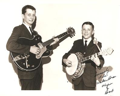 Item #034627 SIGNED, PROFESSIONAL PHOTOGRAPH OF THE WALKER BROTHERS, WAYNE & BOB:; American country entertainers. Walker Brothers.