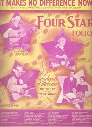 Item #034746 FOUR STAR FOLIO--Cavalcade of Melodies of Today and Yesterday:; Montana Slim (Wilf...