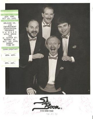 Item #035222 SIGNED, PROFESSIONAL PHOTOGRAPH OF THE VOCAL QUARTET WITHIN THE ROCK N ROLL BAND,...