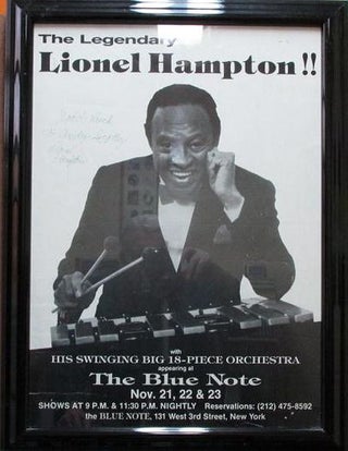 Item #035419 SIGNED POSTER: THE LEGENDARY LIONEL HAMPTON!! WITH HIS SWINGING BIG 18-PIECE...
