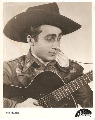 Item #035615 PROFESSIONAL PHOTOGRAPH OF TEX ZARIO IN EMBROIDERED WESTERN SHIRT AND COWBOY HAT,...