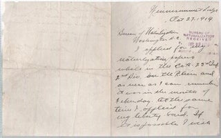 Item #036567 AUTOGRAPH LETTER SIGNED (ALS) FROM THIS IMMIGRANT, A U.S. ARMY VETERAN OF WORLD WAR...