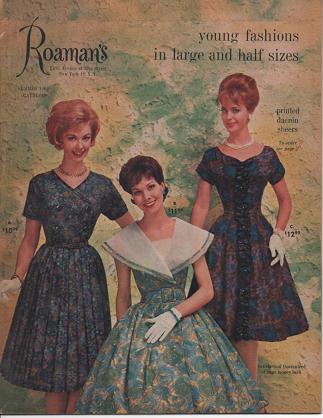 Item #036619 ROAMAN'S YOUNG FASHIONS IN LARGE AND HALF SIZES:; Summer 1962 Catalog. Evelyn Roaman.