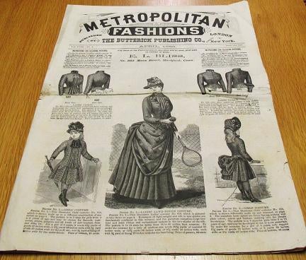 Item #036730 METROPOLITAN FASHIONS, LONDON AND NEW YORK, Vol. XVIII, No. 4, April 1886:; Any sizes of the Patterns herein specified will be sent post-paid on receipt of price. E.L. Bliss, No. 365 Main Street, Hartford, Conn. Butterick Publishing Co.