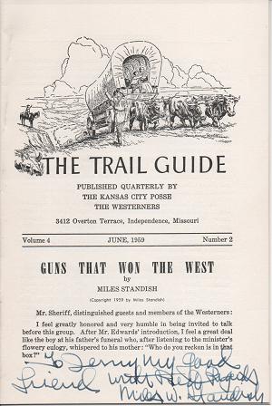 Item #036770 GUNS THAT WON THE WEST: in The Trail Guide, Volume 4, Number 2, June 1959. Miles Standish.