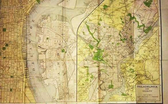 Item #037575 THE UP-TO-DATE VEST POCKET MAP OF PHILADELPHIA AND VICINITY:; By A.J. Robb. Philadelphia Pennsylvania.