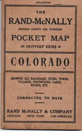 Item #038288 INDEXED COUNTY AND TOWNSHIP POCKET MAP AND SHIPPERS' GUIDE OF COLORADO: Showing all Railroads, Cities, Towns, Villages, Postoffices, Lakes, Rivers, etc. [cover title]; Corrected to date. Colorado.