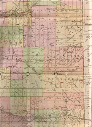 INDEXED COUNTY AND TOWNSHIP POCKET MAP AND SHIPPERS' GUIDE OF COLORADO: Showing all Railroads, Cities, Towns, Villages, Postoffices, Lakes, Rivers, etc. [cover title]; Corrected to date.