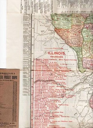 Item #038383 THE RAND-McNALLY VEST POCKET MAP OF ILLINOIS:; Showing all Counties, Cities, Towns,...