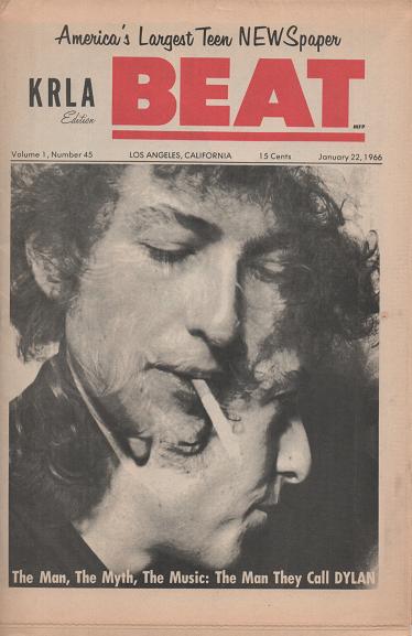 Item #038499 THE MAN, THE MYTH, THE MUSIC: THE MAN THEY CALL DYLAN--; in KRLA Edition "BEAT," Volume 1, Number 45, January 22, 1966. Bob Dylan.