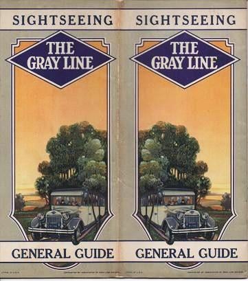 Item #038594 SIGHTSEEING GENERAL GUIDE, THE GRAY LINE: Sightseeing Motor Tours All over the Map. Gray Line.