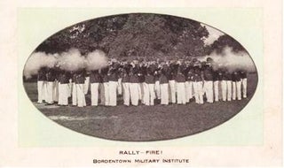 Item #039626 RALLY--FIRE! BORDENTOWN MILITARY INSTITUTE: Unused blotter with real-photo...