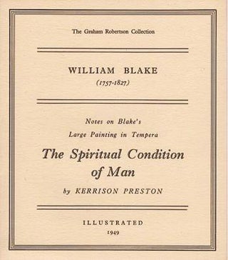 Item #039632 WILLIAM BLAKE (1757-1827): Notes on Blake's Large Painting in Tempura, The...