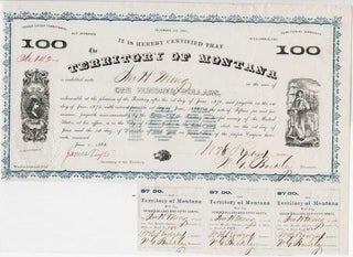 Item #039678 1868 TERRITORY OF MONTANA BOND AND COUPONS, SIGNED BY JAMES TUFTS, GOVERNOR OF...