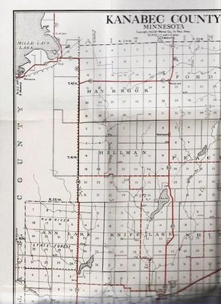 Item #039755 STANDARD MAP OF KANABEC COUNTY, MINNESOTA: Showing State Trunk Highways and other...