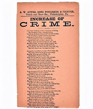 Item #039794 Song sheet: INCREASE OF CRIME. Increase of