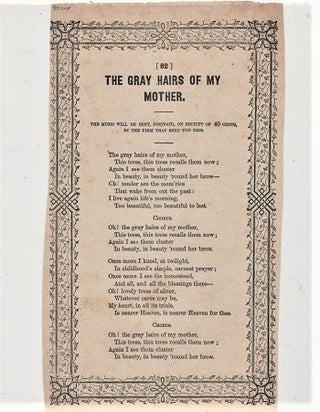 Item #039803 Song sheet: THE GRAY HAIRS OF MY MOTHER. Gray Hairs