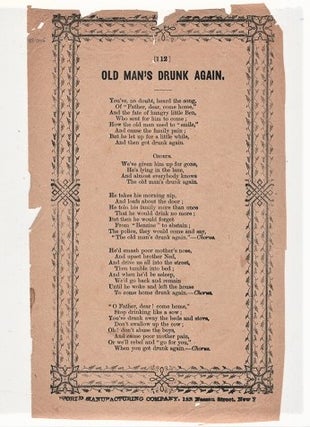 Item #039806 Song sheet: OLD MAN'S DRUNK AGAIN. Old Man's