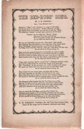 Item #039807 Song sheet: THE BED-BUGS' SONG. By T.M. Scroggy. Air--"Low Backed Car." Bed-Bugs