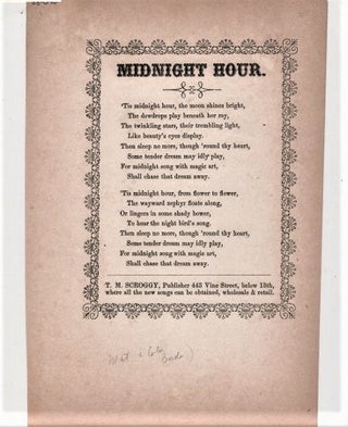 Item #039813 Song sheet: MIDNIGHT HOUR. Midnight