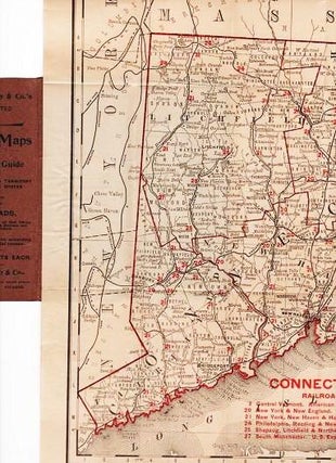 Item #039893 THE RAND-McNALLY VEST POCKET MAP OF CONNECTICUT AND RHODE ISLAND: Showing all...