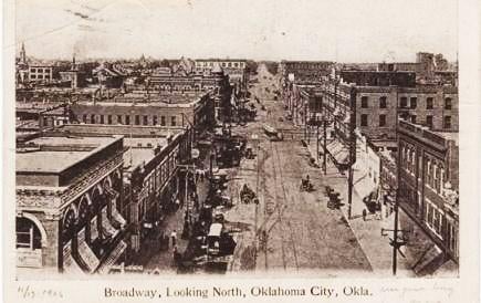 Item #039922 BROADWAY, LOOKING NORTH, OKLAHOMA CITY, OKLA. Oklahoma Territory.