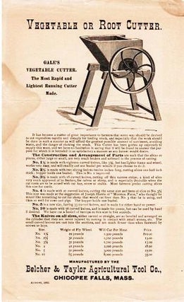 Item #040079 GALE'S VEGETABLE CUTTER ... FARMER'S PATENT VEGETABLE CUTTER ... WHITTEMORE'S...
