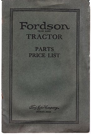 Item #040131 FORDSON TRACTOR: PARTS PRICE LIST. Ford Motor Company
