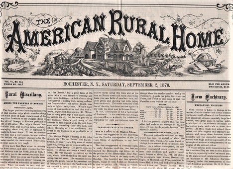 Item #040146 THE AMERICAN RURAL HOME. Vol. VI, No. 36, September 2, 1876. A. A. Hopkins, P C. Reynolds.