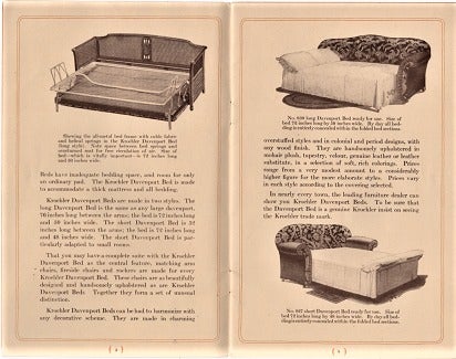 Item #040168 KROEHLER DAVENPORT BED: The Invisible Bed Room. Kroehler Company.
