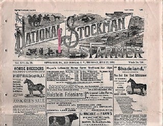 Item #040241 THE NATIONAL STOCKMAN AND FARMER, Vol. XVI, No. 10, June 23, 1892. Bush Axtell,...
