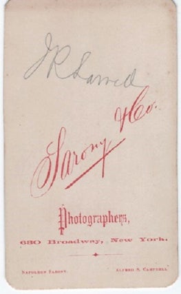CARTE DE VISITE OF AMERICAN POET & EDITOR, JAMES RUSSELL LOWELL, PHOTOGRAPHED BY SARONY