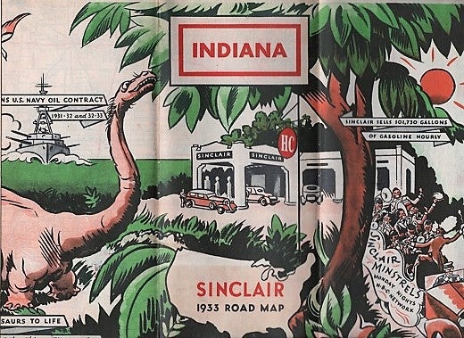 Item #040390 SINCLAIR 1933 OFFICIAL ROAD MAP: INDIANA. Indiana.