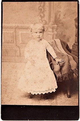 Item #040473 BLUFFTON, OHIO PHOTOGRAPHER'S 1887 CABINET CARD OF A VERY YOUNG GIRL IN VICTORIAN...