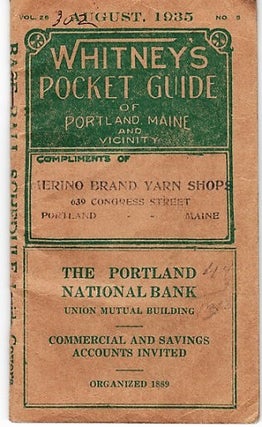 Item #040529 WHITNEY'S POCKET GUIDE OF PORTLAND MAINE AND VICINITY, August, 1935. Portland Maine