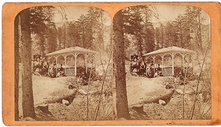 Item #040555 STEREOSCOPIC VIEW OF "LITTLE CHIEF" IRON SPRING, ONE MILE FROM MANITOU HOUSE,...