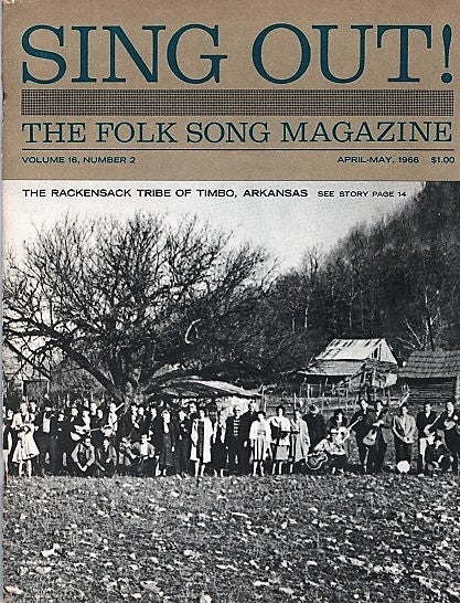Item #040568 "SING OUT! THE FOLK SONG MAGAZINE", Volume 16, Number 2, April-May 1966. Sing Out magazine.