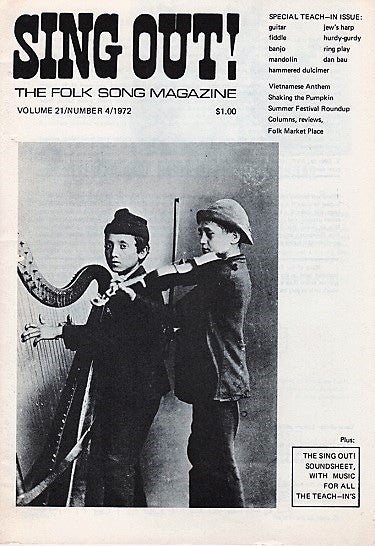 Item #040594 "SING OUT! THE FOLK SONG MAGAZINE", Volume 21, Number 4, May/June 1972 [with recording]. Sing Out magazine.