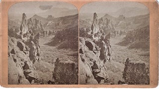 Item #040624 STEREOSCOPIC VIEW, GLEN EYRIE--FROM THE NORTH. Showing Echo Rock, Garden of the...