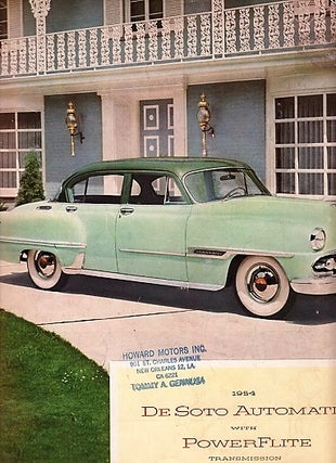 Item #040977 1954 DE SOTO AUTOMATIC WITH POWERFLITE TRANSMISSION. Chrysler Corporation DeSoto...