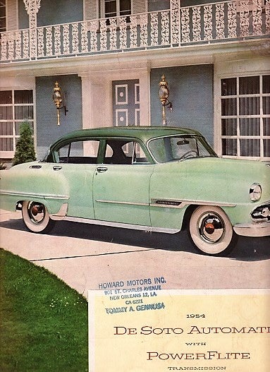 Item #040977 1954 DE SOTO AUTOMATIC WITH POWERFLITE TRANSMISSION. Chrysler Corporation DeSoto Division.